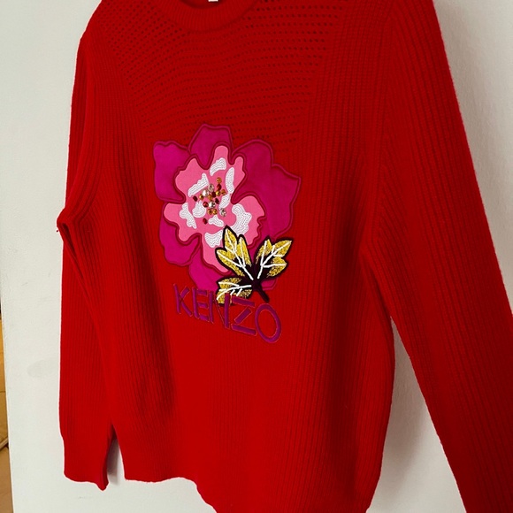 KENZO Red ‘Indonesian Flower' jumper M - Picture 9 of 10